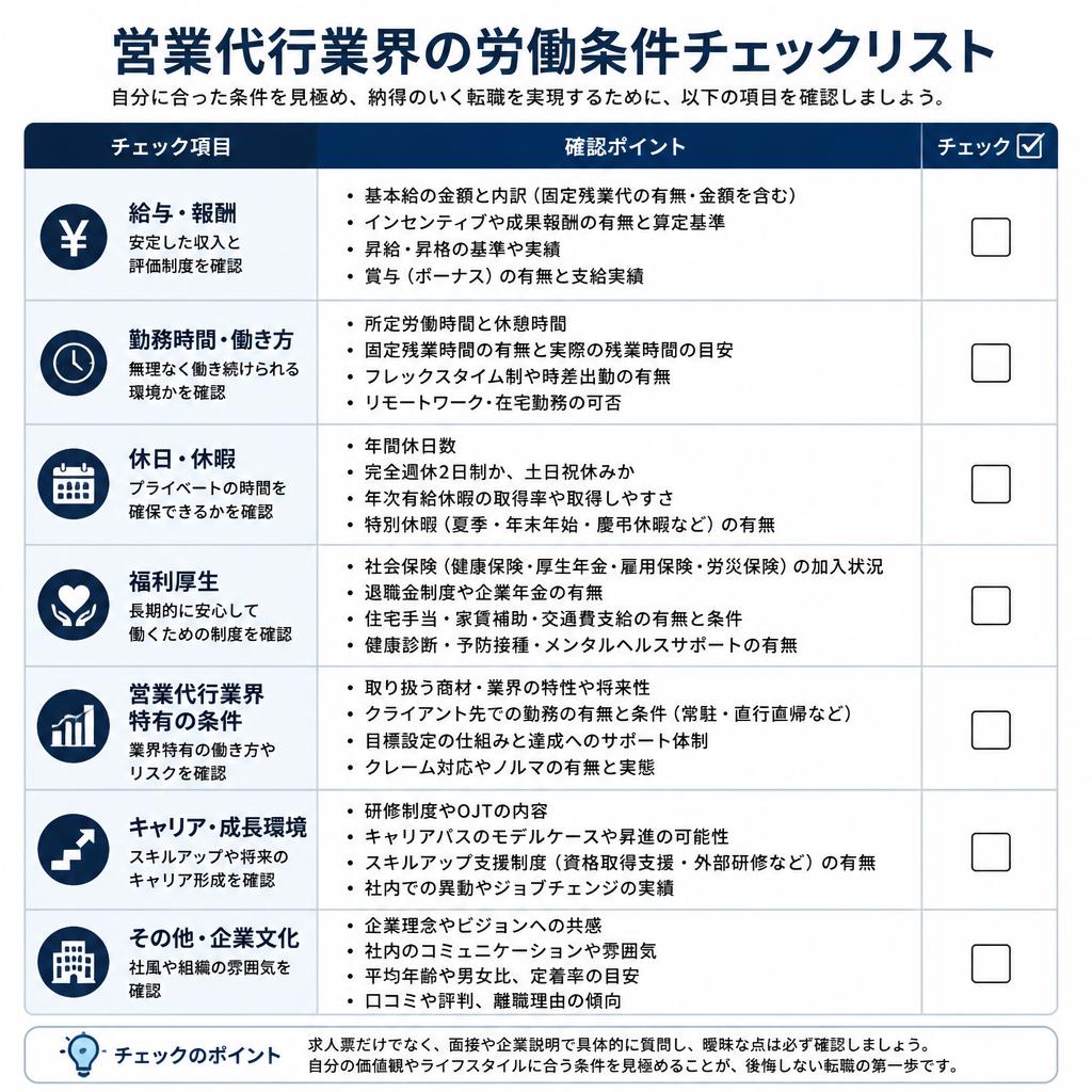 労働条件を見極めるためのチェックポイント