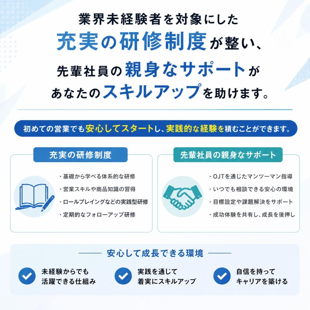 成長機会：充実した研修制度とサポート体制